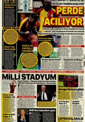 Spor Şöleni - 22.11.2019 Manşeti