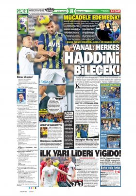 Spor Şöleni - 23.12.2019 Manşeti